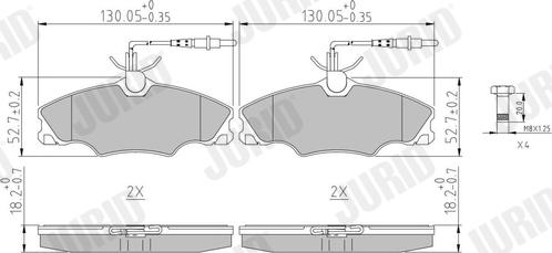 Jurid 571897J - Гальмівні колодки, дискові гальма autocars.com.ua