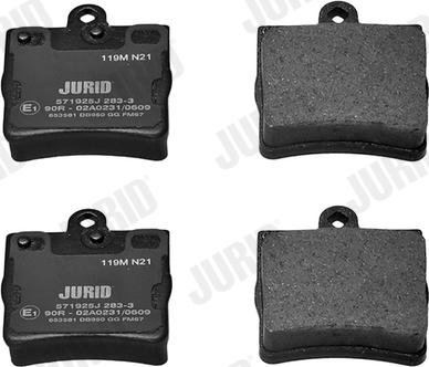 Jurid 571925J - Тормозные колодки, дисковые, комплект autodnr.net