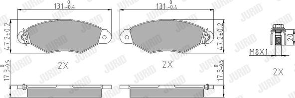 Jurid 571931J - Гальмівні колодки, дискові гальма autocars.com.ua