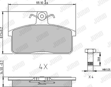 Jurid 572160J - Тормозные колодки, дисковые, комплект avtokuzovplus.com.ua