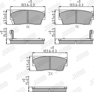 Jurid 572166J - Гальмівні колодки, дискові гальма autocars.com.ua