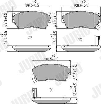 Jurid 572210J - Гальмівні колодки, дискові гальма autocars.com.ua