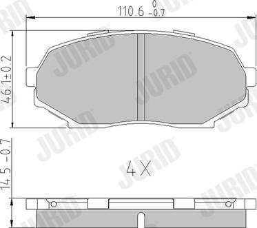 Jurid 572223J - Гальмівні колодки, дискові гальма autocars.com.ua