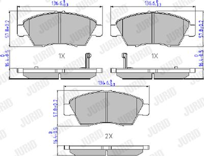 Jurid 572340J - Гальмівні колодки, дискові гальма autocars.com.ua