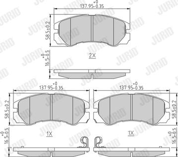 Jurid 572348J - Гальмівні колодки, дискові гальма autocars.com.ua