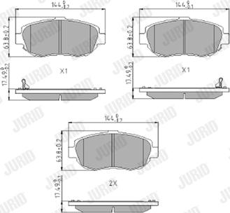 Jurid 572380J - Гальмівні колодки, дискові гальма autocars.com.ua