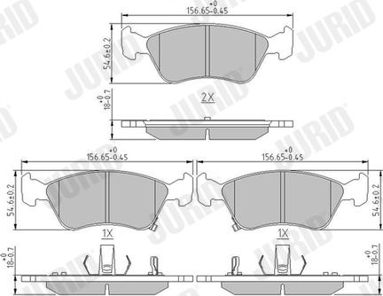 Jurid 572400J - Тормозные колодки, дисковые, комплект autodnr.net