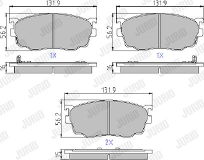 Jurid 572444J - Тормозные колодки, дисковые, комплект avtokuzovplus.com.ua