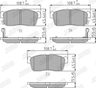 Jurid 572471J - Гальмівні колодки, дискові гальма autocars.com.ua