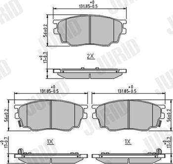 Jurid 572489J - Тормозные колодки, дисковые, комплект autodnr.net