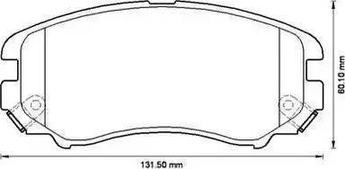 Mobis 581012KA00 - Тормозные колодки, дисковые, комплект autodnr.net