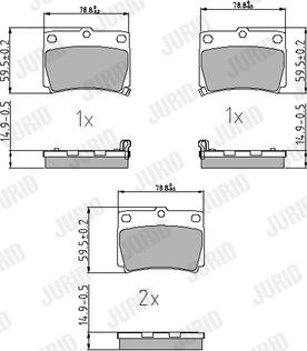 Jurid 572519J - Тормозные колодки, дисковые, комплект autodnr.net