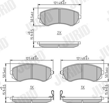 Jurid 572541J - Гальмівні колодки, дискові гальма autocars.com.ua