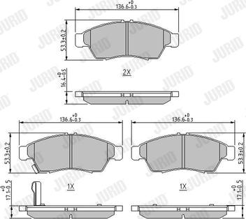 Jurid 572545J - Гальмівні колодки, дискові гальма autocars.com.ua