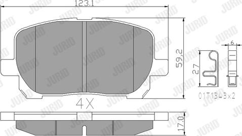 Jurid 572546J - Гальмівні колодки, дискові гальма autocars.com.ua