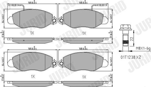 Jurid 572564J - Тормозные колодки, дисковые, комплект avtokuzovplus.com.ua