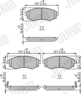 Jurid 572614J - Тормозные колодки, дисковые, комплект autodnr.net