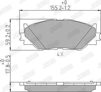 Jurid 572620J - Гальмівні колодки, дискові гальма autocars.com.ua