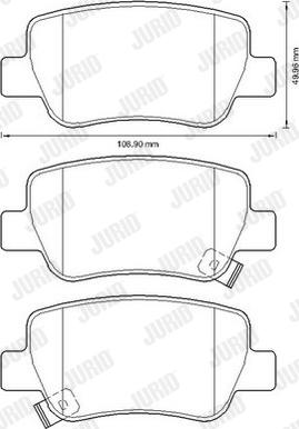 Jurid 572627JC - Тормозные колодки, дисковые, комплект avtokuzovplus.com.ua