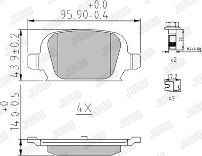 Jurid 573009J - Гальмівні колодки, дискові гальма autocars.com.ua