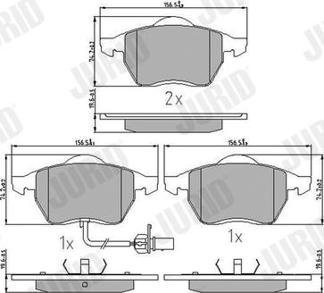 Jurid 573022J - Гальмівні колодки, дискові гальма autocars.com.ua