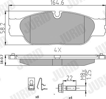 Jurid 573023J - Гальмівні колодки, дискові гальма autocars.com.ua