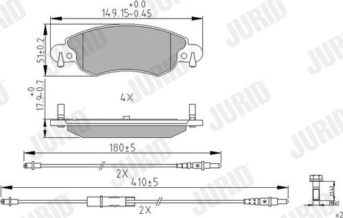 Jurid 573026J - Гальмівні колодки, дискові гальма autocars.com.ua