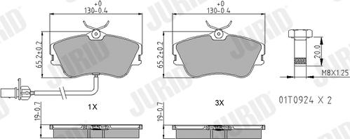 Jurid 573050J - Гальмівні колодки, дискові гальма autocars.com.ua