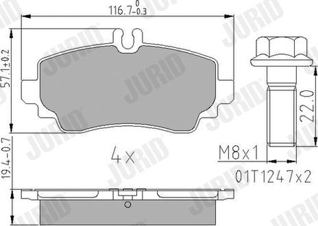 Jurid 573100J - Гальмівні колодки, дискові гальма autocars.com.ua