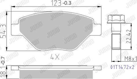 Jurid 573123J - Тормозные колодки, дисковые, комплект avtokuzovplus.com.ua