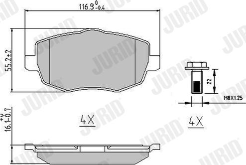 Jurid 573144J - Гальмівні колодки, дискові гальма autocars.com.ua