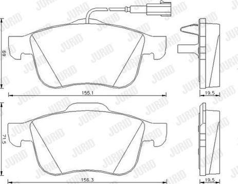 Jurid 573173JC - Тормозные колодки, дисковые, комплект avtokuzovplus.com.ua