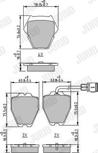 Jurid 573208J - Гальмівні колодки, дискові гальма autocars.com.ua