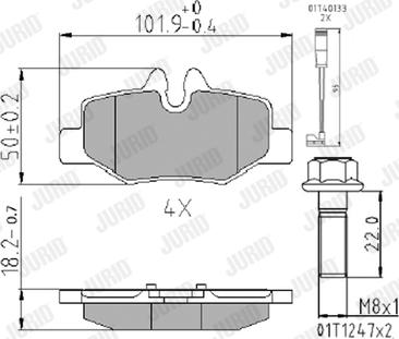 Jurid 573222J - Тормозные колодки, дисковые, комплект avtokuzovplus.com.ua