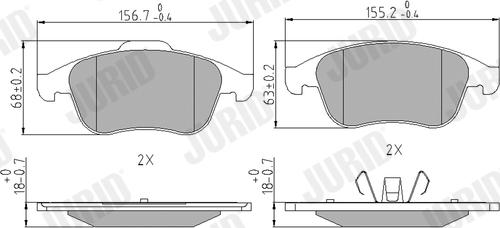 Jurid 573243J - Гальмівні колодки, дискові гальма autocars.com.ua