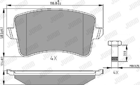 Jurid 573259J - Гальмівні колодки, дискові гальма autocars.com.ua