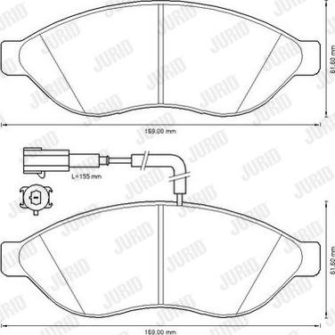 Jurid 573260J - Гальмівні колодки, дискові гальма autocars.com.ua