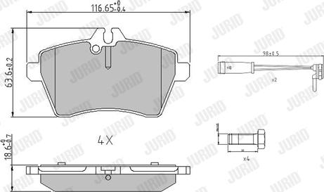 Jurid 573265J - Тормозные колодки, дисковые, комплект avtokuzovplus.com.ua