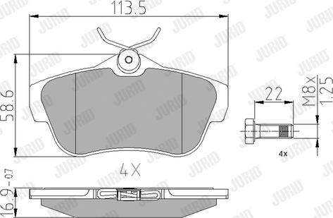 Jurid 573281J - Гальмівні колодки, дискові гальма autocars.com.ua