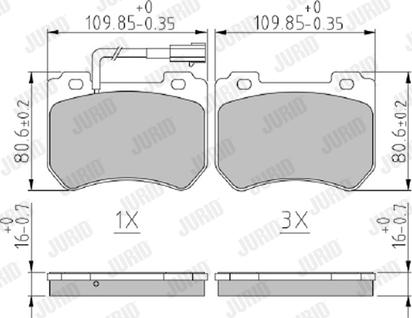 Jurid 573309J - Гальмівні колодки, дискові гальма autocars.com.ua