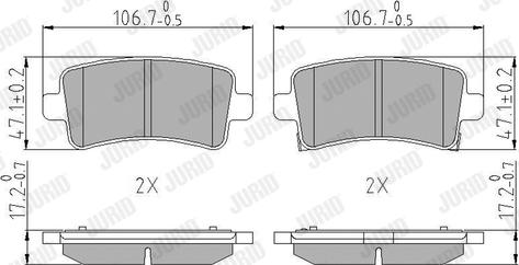 Jurid 573313J - Гальмівні колодки, дискові гальма autocars.com.ua