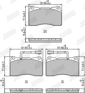 Jurid 573322J - Тормозные колодки, дисковые, комплект avtokuzovplus.com.ua