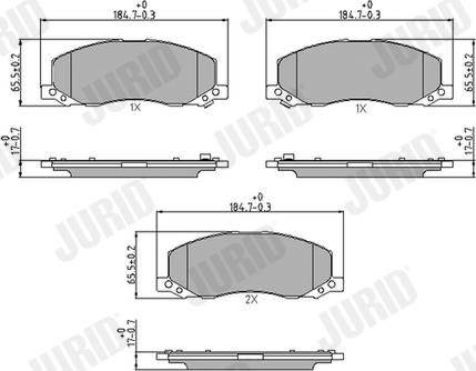 Jurid 573326J - Гальмівні колодки, дискові гальма autocars.com.ua