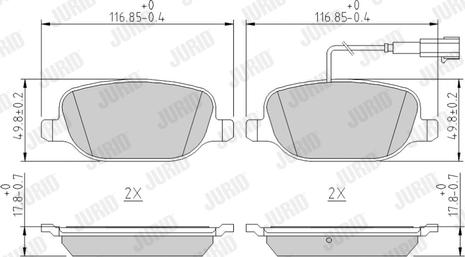 Jurid 573348J - Гальмівні колодки, дискові гальма autocars.com.ua