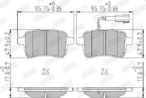 Jurid 573349J - Гальмівні колодки, дискові гальма autocars.com.ua