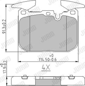 Jurid 573355J - Гальмівні колодки, дискові гальма autocars.com.ua