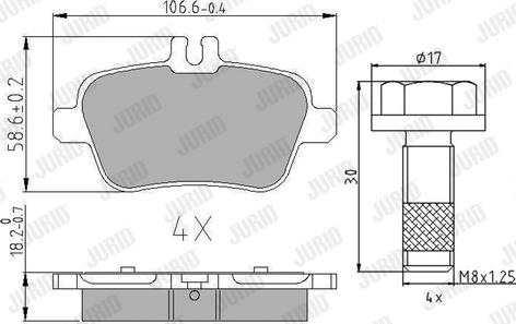 Jurid 573370J - Колодки гальмівні дискові autocars.com.ua