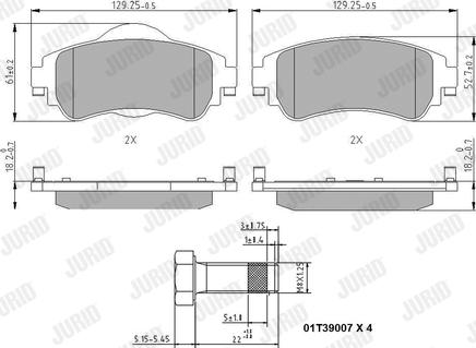 Jurid 573399J - Гальмівні колодки, дискові гальма autocars.com.ua