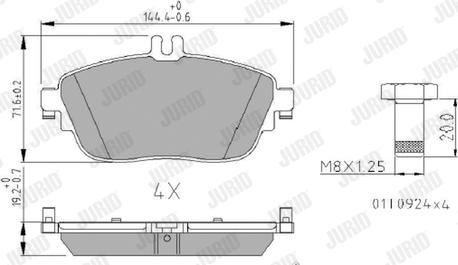 Jurid 573403J - Гальмівні колодки, дискові гальма autocars.com.ua