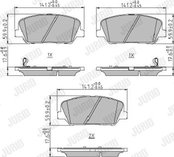 Jurid 573407J - Тормозные колодки, дисковые, комплект avtokuzovplus.com.ua